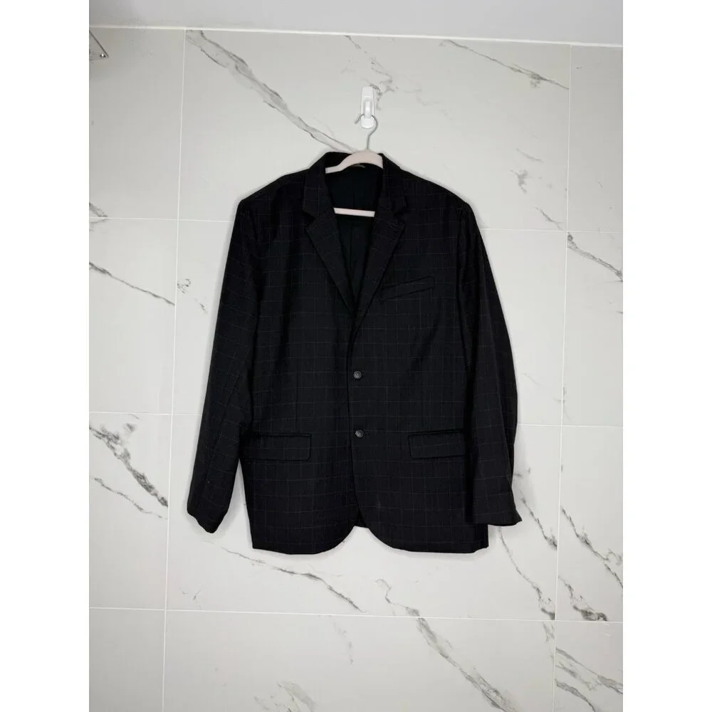 Vintage LL BEAN Plaid Wool Blazer Sport Coat Cotton Lined Classic 48 R​